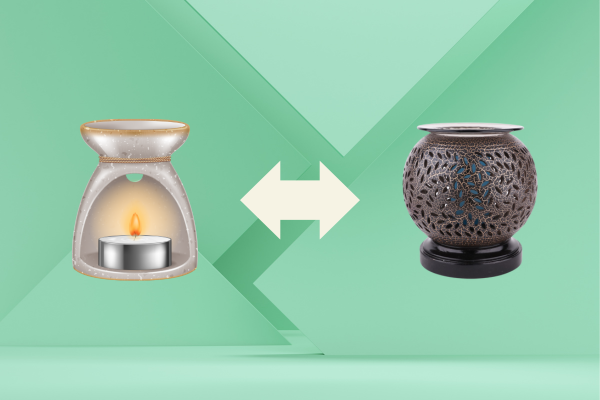 So sánh đèn xông tinh dầu đốt nến và đốt điện